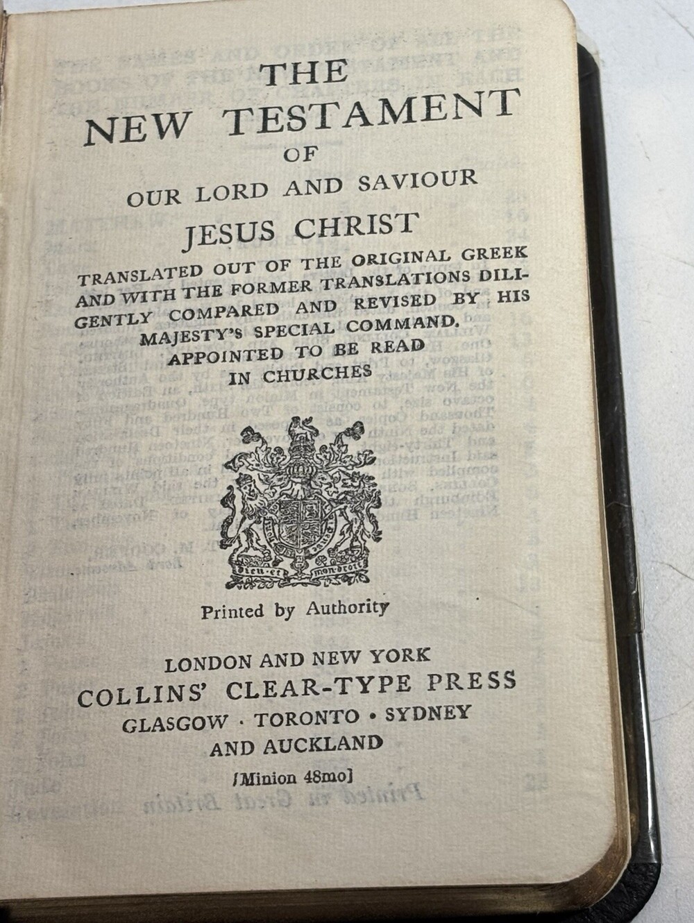 1938! New Testament/ Psalms Collins' Clear Type Press Original Box Very Nice !!